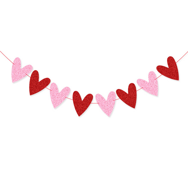 Гірлянда з великих сердець на День Святого Валентина Red and Pink Hearts (8 шт.) VD-770 фото