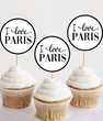 Топперы для капкейков "I love Paris" 10 шт (033621)