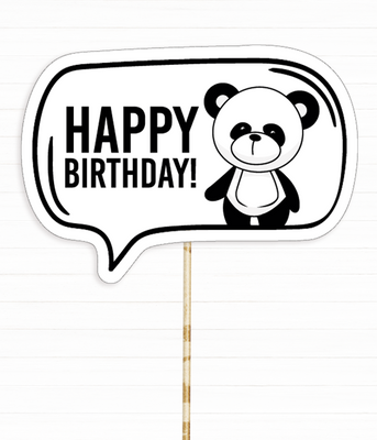 Табличка для фотосесії з пандою Happy Birthday! (P-80) P-80 фото