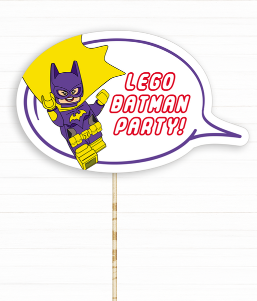 Табличка для фотосессии в стиле Лего Бэтмен "Lego Batman Party!" (L906) L906 фото
