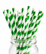 Бумажные трубочки "Green white stripes" (10 шт.) straws-34 фото 1