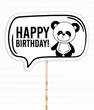 Табличка для фотосессии с пандой "Happy Birthday!" (P-80)