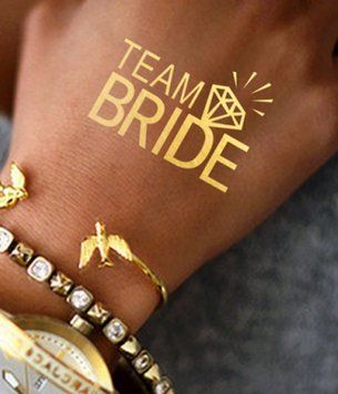 Флеш тату на девичник "Team Bride" с бриллиантом (B338) B338 фото