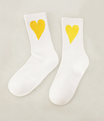 Носки с сердечками для девушки "Yellow hearts" 0171 фото
