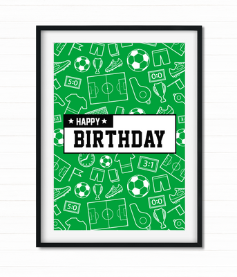 Постер для футбольной вечеринки Happy Birthday 2 размера без рамки (F70079) F70079 фото