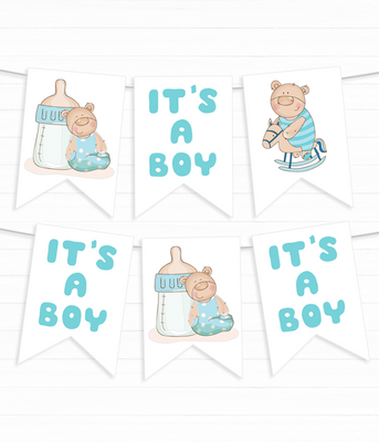 Паперова гірлянда на Бейбі Шауер "It's a Boy" 8 прапорців (030951) 030951 фото