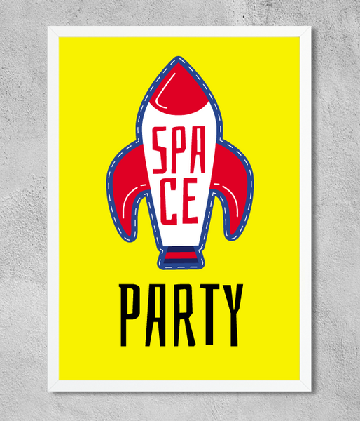 Постер для праздника в стиле Космос "SPACE PARTY" 2 формата (03561) 03561 фото