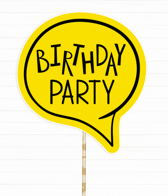 Табличка для фотосесії на день народження "Birthday party!" (02733) 02733 фото