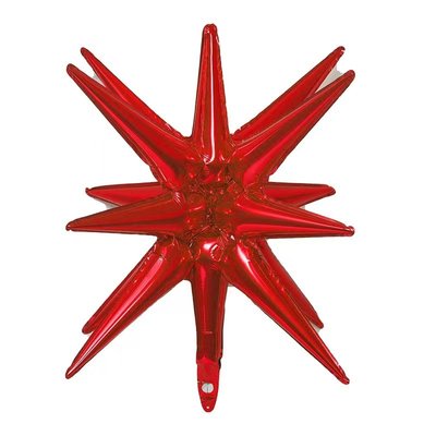 Новорічна повітряна фольгована куля 3D зірка червона 55 см (N339800) N339800 фото