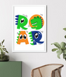 Постер для детского праздника с динозаврами "ROAR" 2 размера без рамки (04074)