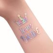 Флеш татуювання на дівич-вечір голографічна "Team Bride" з короною (B601)