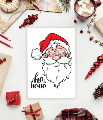 Новогодняя открытка с дедом морозом "Ho ho ho" (40-210) 40-210 фото