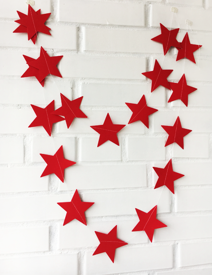 Бумажна гірлянда Червоні зірки (2,5 метра) 40-58 фото