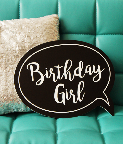 Табличка из пластика в виде бабла "Birthday Girl" P214_R290 фото
