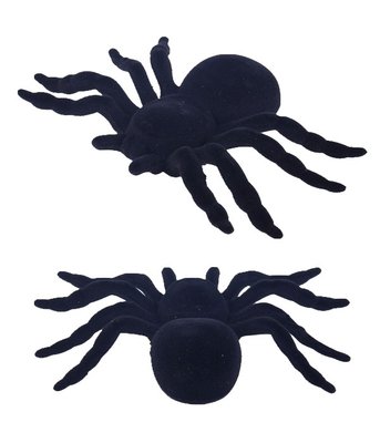 Большие бархатные пауки на Хэллоуин (набор 2 шт.) 2020-219 фото
