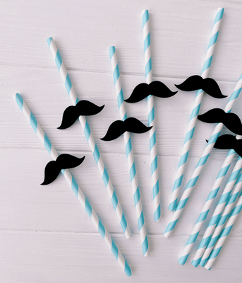Паперові трубочки із вусами (10 шт.) straws-33 фото