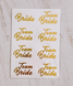 Набор временных татуировок на девичник Bride и Team Bride золотые 8 шт (01290) 01290 фото 1