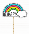 Табличка для фотосесії з радугою "Be happy" (0412) 0412 фото