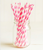 Бумажные трубочки "Pink white stripes" (10 шт.) 02645 фото