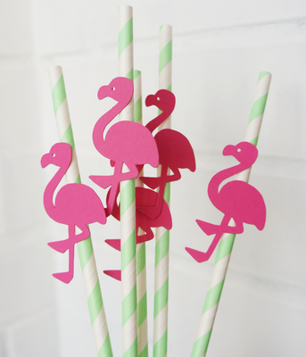 Бумажные трубочки с фламинго (10 шт.) straws-39 фото