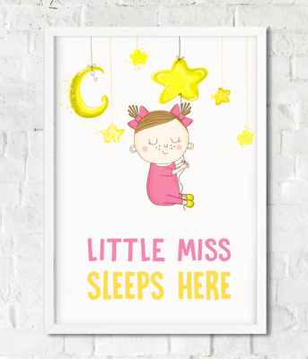 Постер для детской комнаты "Little Miss sleeps here" (2 размера) 01780 фото