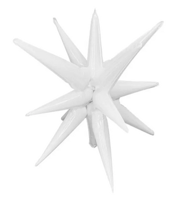 Новогодний воздушный фольгированный шар 3D звезда белая 55 см (N349800) N349800 фото