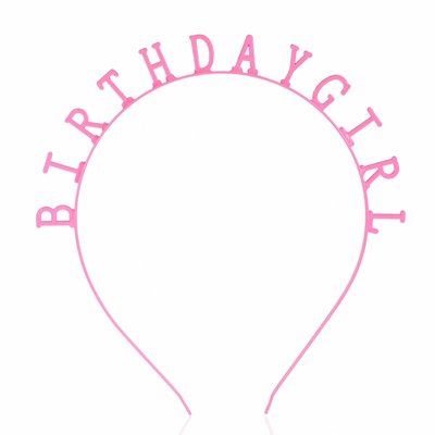 Обруч для именинницы нежно розовый "Birthday Girl" металл (BG162023) BG162023 фото
