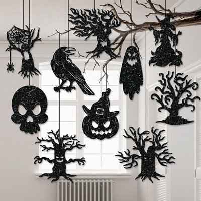 Набор подвесных бумажных декорации на Хэллоуин 10 шт (H3112) H3112 фото