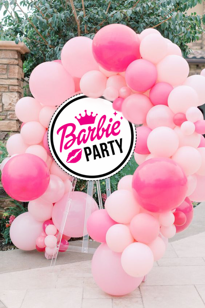 Табличка з пластику "Barbie Party" 70 см (B03315) B03315 фото