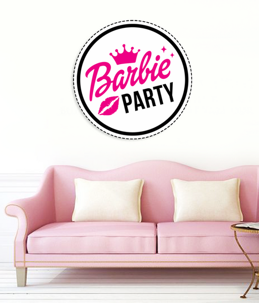 Табличка из пластика "Barbie Party" 70 см (B03315) B03315 фото