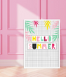 Постер для украшения вечеринки "Hello Summer" 2 размера без рамки (088820)